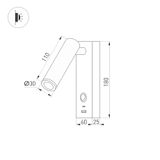 Светодиодный спот Arlight SP-Bed-Charge-S60x125-3W Warm3000 029629(1) 1