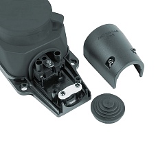 Розетка тройная переносная 2P+PE Stekker Одри с крышкой черный RST16-23-44 32739 3