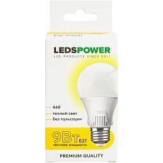 Светодиодная лампа LEDS POWER A60 E27 9Вт 3000К 006581 1