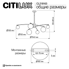 Потолочная люстра Citilux Fisher CL218163 1