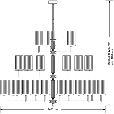 Подвесная люстра KUTEK MOOD Artu Ryfel ART-ZW-12+6+3(ZM)R 2