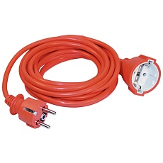 Шнур УШ-01РВ с вилкой и розеткой 2P+PE/20м 3х1,0мм2 оранжевый IEK WUP10-20-K09-N