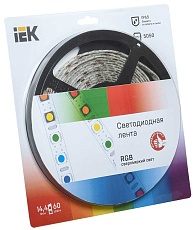Лента светодиодная 5м блистер LSR-5050RGB60-14,4-IP65-12V IEK LSR2-3-060-65-1-05