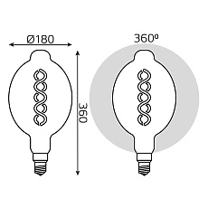 Лампа светодиодная филаментная Gauss E27 8W 2400K золотая 152802008 3