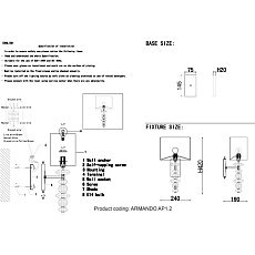 Бра Crystal Lux ARMANDO AP1.2 CHROME 1