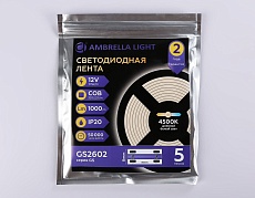 Светодиодная лента Ambrella Light 10W/m 320LED/m COB дневной белый 5M GS2602 3