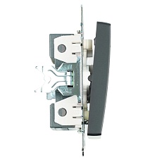 Выключатель одноклавишный Stekker Катрин с подсветкой черный GLS10-7101-05 39605 3