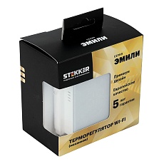 Терморегулятор Wi-Fi (механизм), Stekker, 250В, 3500Вт Эмили, RSW00-5119-01, белый фарфор, soft touch 50376 1