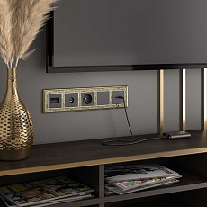 Розетка Werkel двойная Ethernet RJ-45 черный матовый W1182208 4690389157004 3