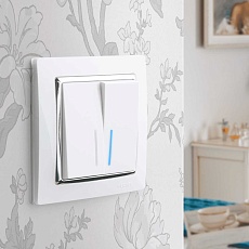 Выключатель двухклавишный с подсветкой Werkel белый W1120101 4690389155208 2