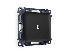 Комплект механизма 1-кл проходного выключателя AMBRELLA VOLT с подсветкой 5600K ALFA Черный матовый QUANT (AP8020, VM105, G25W) MA802035