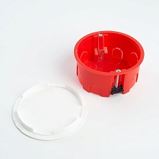 Коробка монтажная для полых стен, с пластиковыми зажимами, с крышкой, D80*40мм Stekker EBX30-02-1-20-80, красный 49006 3