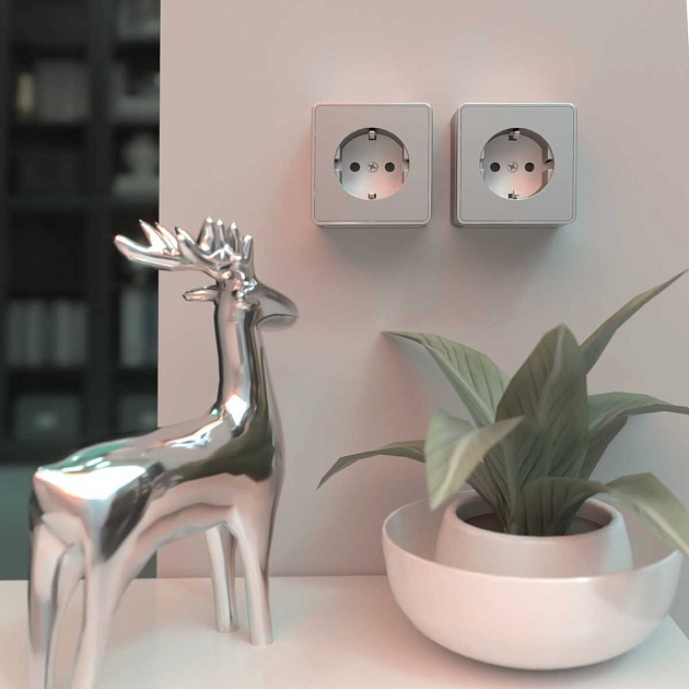 Розетка с заземлением Werkel Gallant серебряный W5071006 4690389167157 Фото № 4