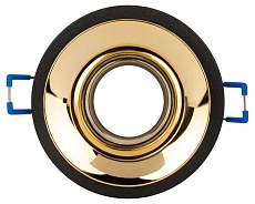 Светильник встраиваемый декоративный ЭРА KL103 BK/GD под лампу MR16 GU5.3 черный/золото Б0056357 2