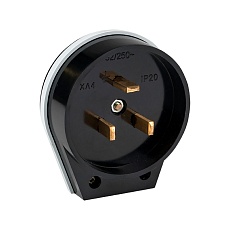 Вилка для разъема РШ-ВШ 32А 250В 2P+PE карболитовая черн. EKF AS-250-B-02