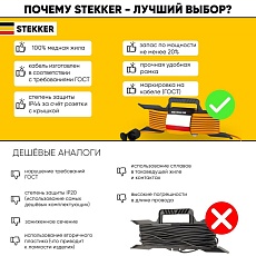 Удлинитель Stekker Home 1гн 50м с/з HM05-01-50 39634 2