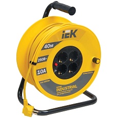 Катушка УК40 с термозащитой 4 места 2P+PE/40м 3х1,0мм2 INDUSTRIAL IEK WKP14-10-04-40