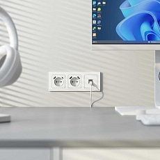 Розетка с заземлением, шторками и USB тип A+C Werkel белый матовый W1171761 4690389213267 5