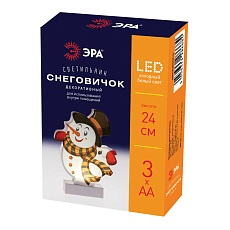 Светодиодная новогодняя фигура ЭРА EGNDS-08 Снеговичок 1 LED Б0051932 1