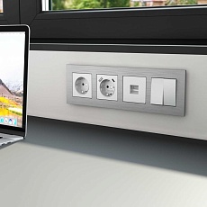 Рамка Werkel AluMax на 4 поста алюминий W0043506 4690389204098 2