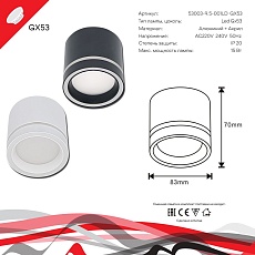 Потолочный светильник Reluce 53003-9.5-001LD GX53 WT 1