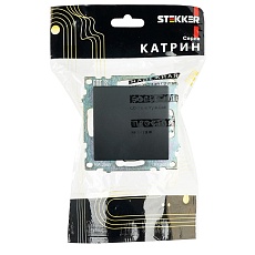 Выключатель одноклавишный Stekker Катрин черный GLS10-7103-05 39603 1