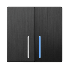 Выключатель Werkel двухклавишный с подсветкой графит рифленый W1120104 4690389158476 5