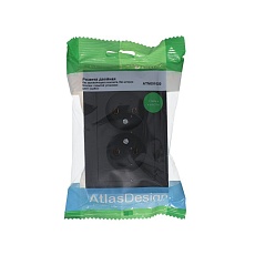 Розетка двойная 2К Systeme Electric AtlasDesign 16A 250V карбон ATN001020