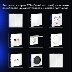 Выключатель встраиваемый Voltum S70 одноклавишный 10А, (белый матовый) VLS010102 3