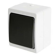 Переключатель одноклавишный Stekker Велена серый-графит PSW10-112-54 32756