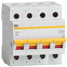 KARAT Выключатель нагрузки (мини-рубильник) ВН-32 4P 20А IEK MNV10-4-020