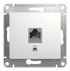 Розетка компьютерная RJ45 Systeme Electric Glossa 5e кат UTP белая GSL000181K