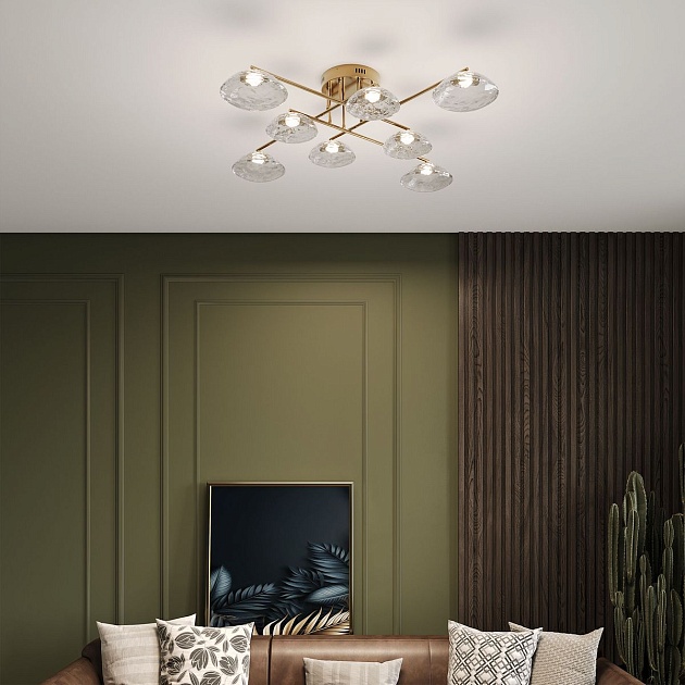 Потолочная светодиодная люстра Eurosvet Ripple 50389 LED латунь Фото № 8