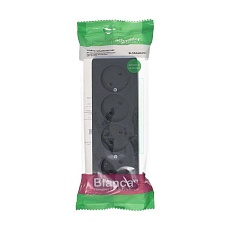 Розетка четырехместная 2К Systeme Electric Blanca 16A 250V антрацит BLNRA000416