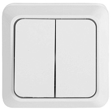 Выключатель 2-кл. открытой установки IP20 10А, белый 