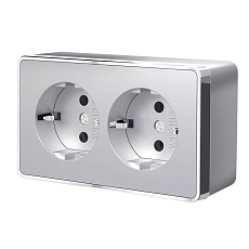 Розетка двойная с заземлением Werkel Gallant серебряный W5072106 4690389167188