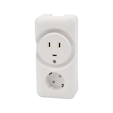 Розетка РШ/Евро двойная для электрической плиты 32 А/16 A, 250 В, 2Р+РЕ (ОУ) белая REXANT 11-8982 2