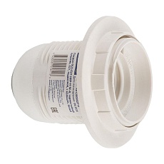 Патрон General GLH-E27-HRP-H-W-R, термостойкий пластик, Е27, подвесной, с кольцом, белый, 1/50/600