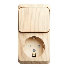 Блок розетка-выключатель Systeme Electric Этюд сосна BPA16-201D