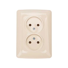 DEA Розетка 2-ая б/з с/у 10А Беж KRANZ KR-78-0247