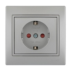 Розетка с защитой от детей Lezard Mira серебро 701-1010-124B