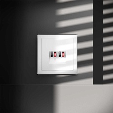 Розетка акустическая встраиваемая Voltum S70 4-местная, (белый глянцевый) VLS060301 4