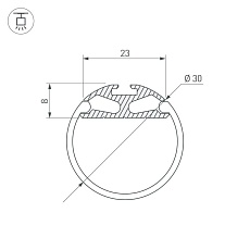 Профиль Arlight ROUND-D30-2000 ANOD 023860 1