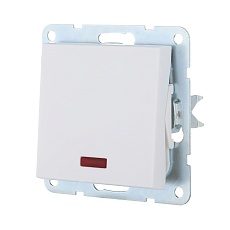 Переключатель LK Studio 1-кл., на 2 направления, c индикатором (схема 6L) 16 A, 250 B (белый) LK80 840404-1 1