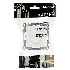 Розетка 2P Stekker Катрин со шторками белый GLS10-7109-01 39303 2