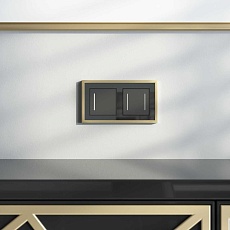 Сенсорный выключатель одноклавишный Werkel (Умный дом) с подсветкой черный W4513008 a064141 4