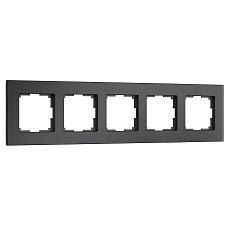 Рамка Werkel Senso на 5 постов черный стекло soft-touch W0053108 4690389214288