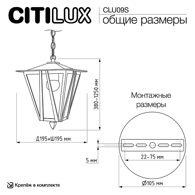 Уличный подвесной светильник Citilux Forts CLU09S Фото № 10