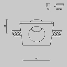 Встраиваемый светильник Maytoni Technical Gyps Modern DL001-1-01-W 1