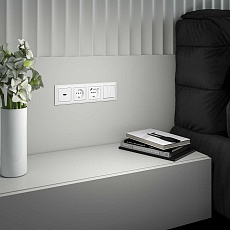 Розетка с быстрой зарядкой USB Type A+С белая W1171701 4690389176418 2